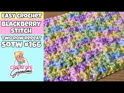 EINFACHES HÄKELN – Brombeerstich – Zweireihige Wiederholung – Stich der Woche Nr. 166