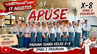 Download lagu 'APUSE' Paduan suara —X-8 from SMA Negeri 2 Pasuruan mp3