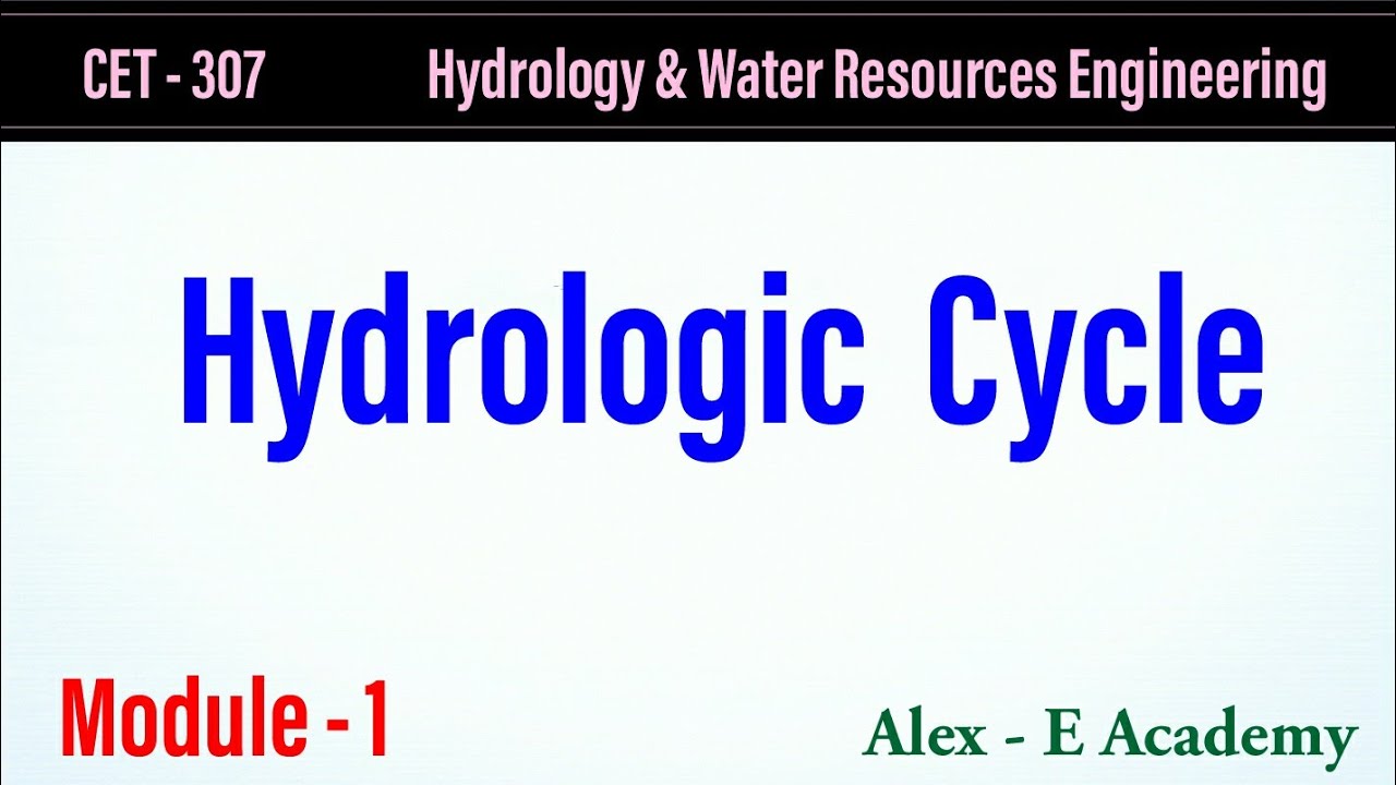 CET 307 - HWRE | Hydrology & Water Resources Engg | Hydrologic Cycle | Mod 1 - Lec 1 | S5 KTU Civil