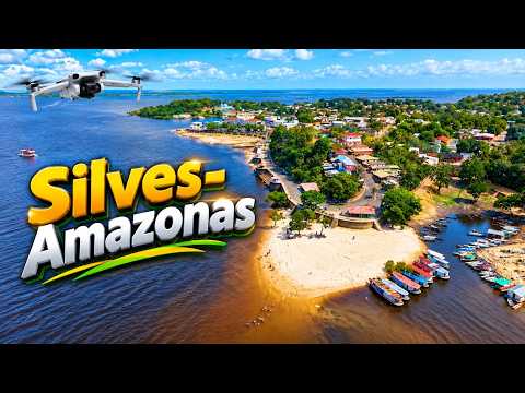Um voo sobre a praia de Silves - Amazonas