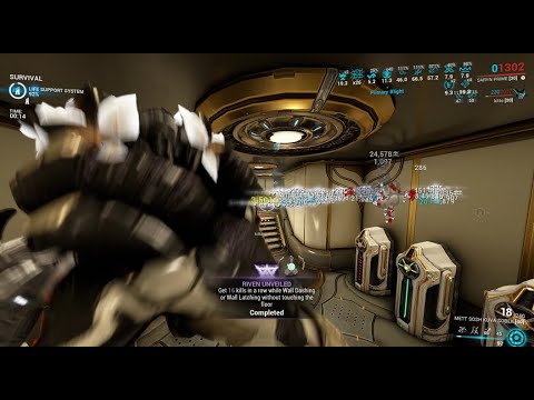Warframe - 1s Riven Challenge 16 kills while Wall Clinging