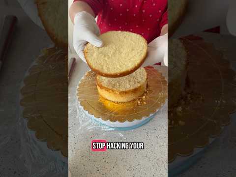 How to Cut Perfect Cake Layers Like a Pro | No Tools Needed #bakingtutorial #cakefrosting