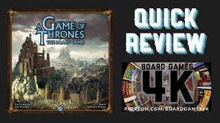 A Game of Thrones The Board Game - Quick Review