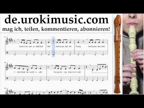 Blockflöte G. Lernen OneRepublic - Counting Stars Teil#2 Blockflötenunterricht Noten Schule Lied