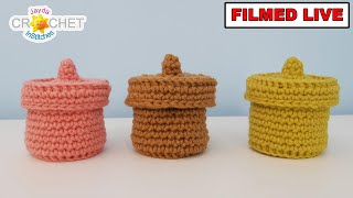 Miniature Lidded Basket - Jayda InStitches Live CAL - March 24, 2025