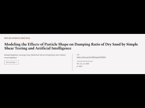 Modeling the Effects of Particle Shape on Damping Ratio of Dry Sand by Simple Shear T... | RTCL.TV