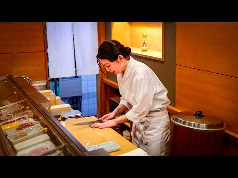 Japansk kvinnlig sushikock och man och hustru startar sushirestaurang i Hakodate, Hokkaido