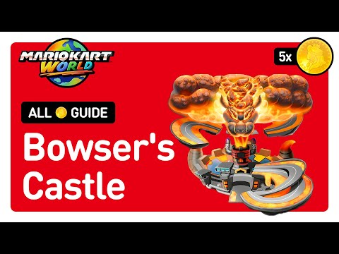 Mario Kart World - All Peach Medallion Locations in Bowser's Castle - 100% Completion Guide