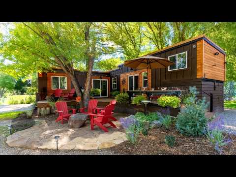 Couple Living Their Dream in 2 TINY HOUSES Connected with Big Porch