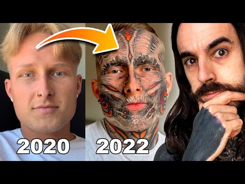 ANTES y DESPUÉS de TATUARSE la CARA ENTERA 🥵 ESTE es el RESULTADO