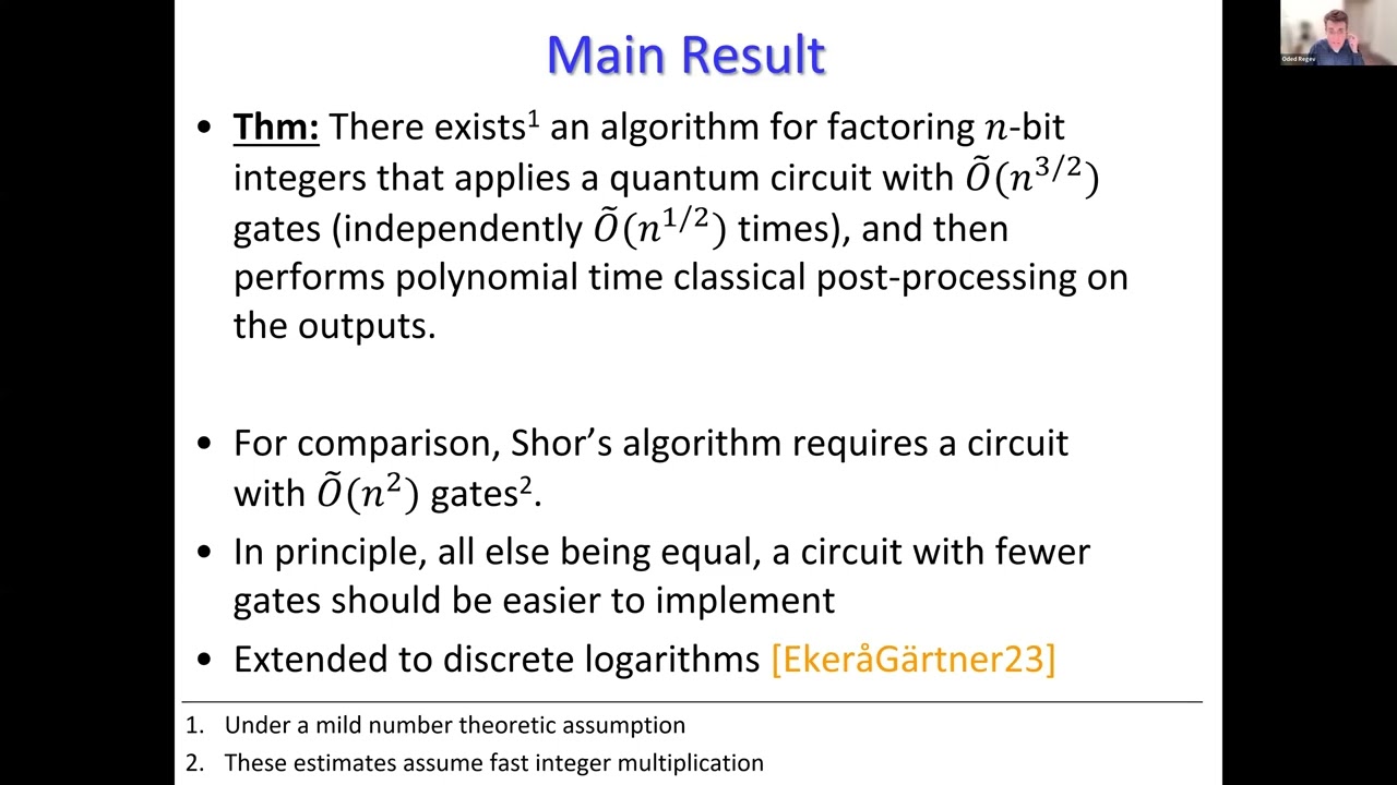 An Efficient Quantum Factoring Algorithm | Quantum Colloquium