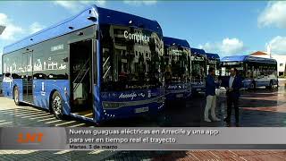 Nuevas guaguas el&eacute;ctricas en Arrecife y una app para ver en tiempo real el trayecto