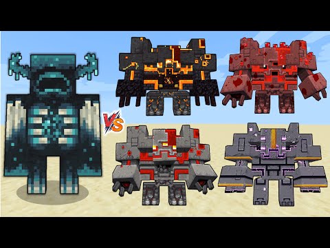Warden vs All Monstrosities (Minecraft Dungeons) Warden vs Redstone monstrosity Obsidian monstrosity