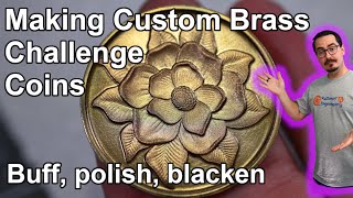 Learn to make Custom Brass Coins - Full Process | Fiber laser/polish/weathering. ft. Monport GA60
