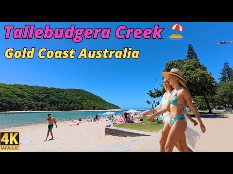 Tallebudgera Creek Gold Coast Australia 🌴 4K Beach Walk & Ride Tour