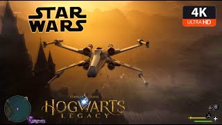 Fly X-Wing Broom from Star Wars Hogwarts Legacy MOD PC Gameplay 1