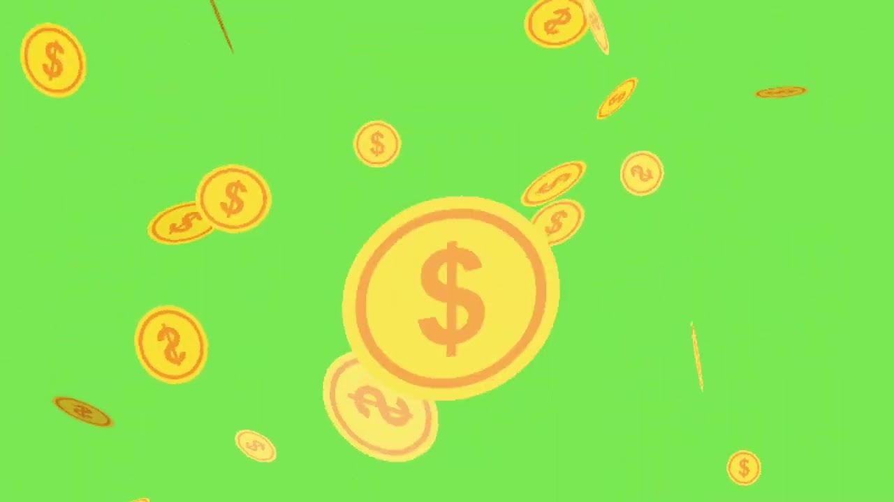 Gold coins falling like rain | Green screen | VFX | no copyright