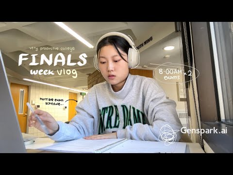 FINALS vlog ₊˚.🎧 intense studying, terrible exam schedule, realistic college finals week, locking in