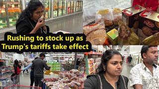 நாங்க என்ன பண்ணோம் for Trump Tariffs in America?? Costco shopping before price hikes~Family Traveler