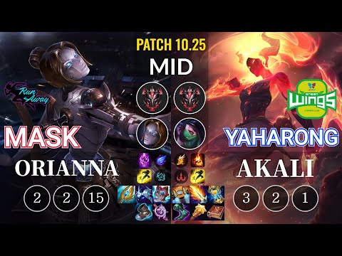 RNW Mask Orianna vs JAG Yaharong Akali Mid - KR Patch 10.25