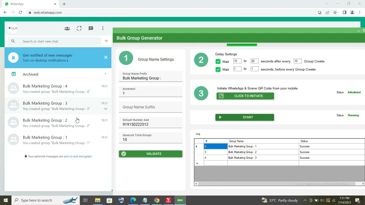 Bulk Group Maker Generator