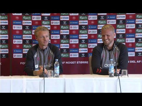 Simon Kjær and Kasper Schmeichel - Press Conference before Denmark - Scotland - Interview