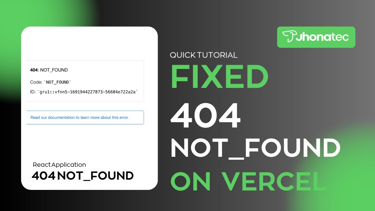 Fixed ERROR 404 on Vercel Deployment
