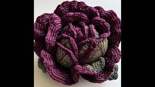 CABBAGE FLOWER GREEN PURPLE VEGETABLE #CROCHET #CABBAGE #PURPLE AI MADE DESIGN IDEAS #SHORTS