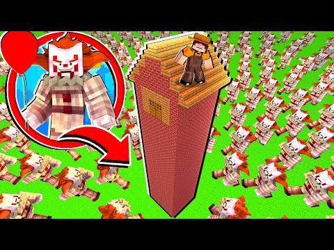 1 MILHÃO DE PALHAÇOS IT A COISA CONTRA CASA MAIS ALTA no MINECRAFT!!‹ Gustavo ›