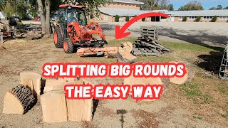 Tractor mounted wood splitter-Sure beats swinging a splitting maul
