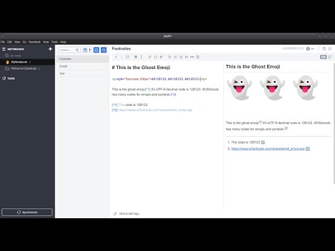 Add UTF-8 Emojis And Symbols To A Joplin Notebook