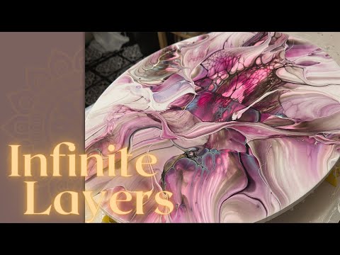 #248 Infinite Layers Blooms Transfer | Acrylic Pour Painting | Abstract | Fluid Painting