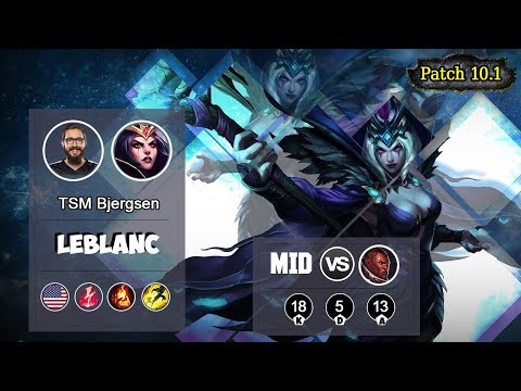 TSM Bjergsen LeBlanc MID vs Lucian | LOL | S10 NA D1 - Full Gameplay