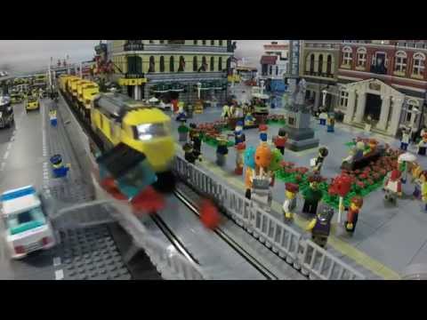 LEGO Train Crashes in Slow Motion