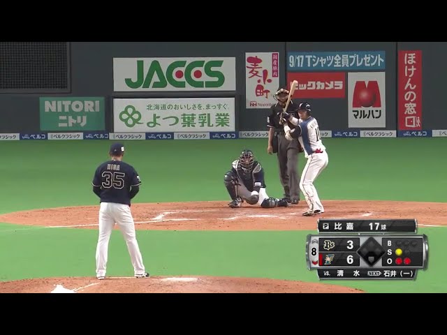 【8回裏】バファローズ・比嘉 完璧な投球で1回を3者凡退!! 2017/9/16 F-Bs