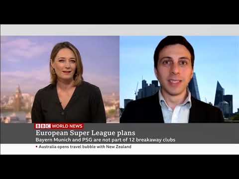 Thumbnail for Rob Harris on BBC World on Super League breakaway and Jose Mourinho's firing by Rob Harris