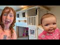 ADLEY and NAVEY - CLUB HOUSE!!  Adley’s new bedroom neighborhood! kids playhouse room gets makeover!