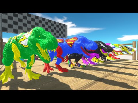 Flash vs Superman Team T-rex Dc Speed Race Championship Hunting Found Jurassic world evolution 2