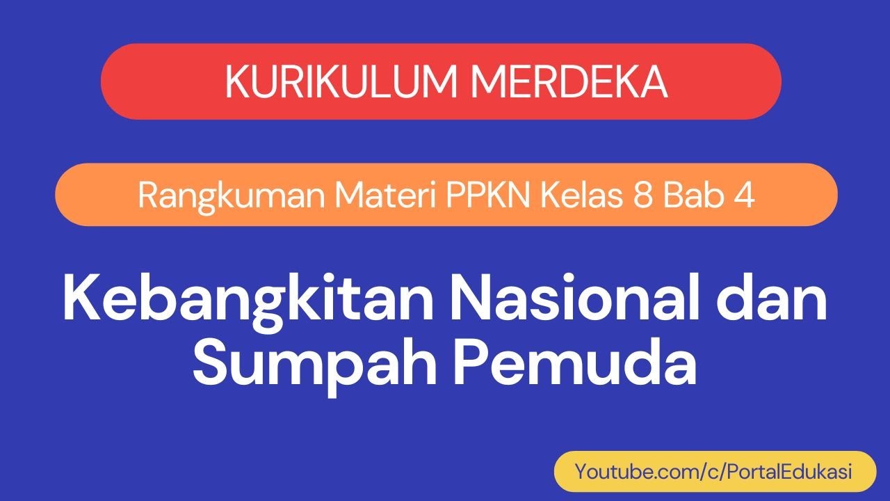 Kurikulum Merdeka Rangkuman PPKN Kelas 8 Bab 4 Kebangkitan Nasional dan Sumpah Pemuda