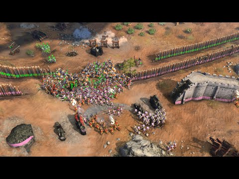 Age of Empires 4 - 3v3 DEFENDING THE MOUNTAIN PASS | Multiplayer Gameplay
