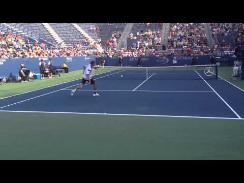 Mayer Hits the Corner With His Serve, Pounces on His Opponent’s Short Reply