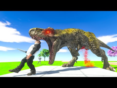 1v1v1 CARNIVORE DINOSAURS vs ANCIENT HUMANS vs MODERN HUMANS ARBS - Animal Revolt Battle Simulator