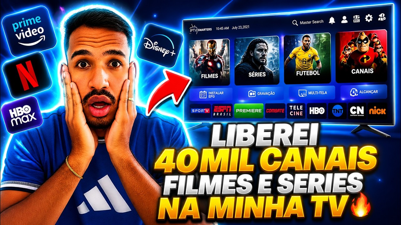 MINHA TELEVISÃO FOI TRANSFORMADA POR ESSE IPTV! LIBERADO MAIS DE 40 MIL CONTEÚDOS!😱