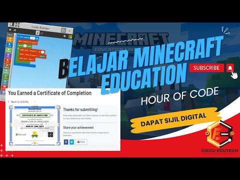 Belajar Minecraft Education 2024 : Hour of Code Generation AI - Dapat Sijil Digital