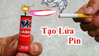Cách Tạo Ra Lửa Bằng Pin Cực Kỳ Đ.Giản /Experiment make fire with the battery.Thử Thách Pin Ra Lửa