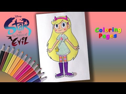Star vs  the Forces of Evil Coloring For Kids. How to coloring Star Butterfly Video