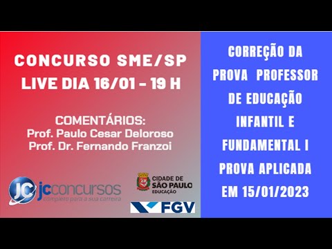 Concurso SME SP: correção da prova Professor de Educação Infantil e Fundamental I