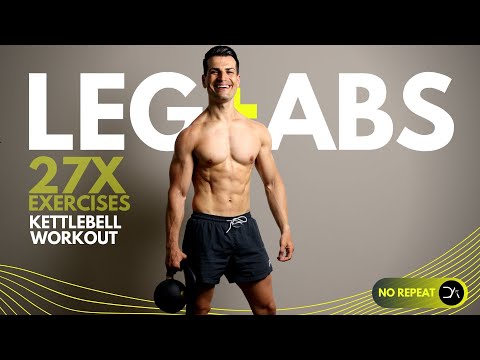 25 Min LEGS + ABS Kettlebell Workout | No Repeat ( Strength & Muscle Endurance Workout )