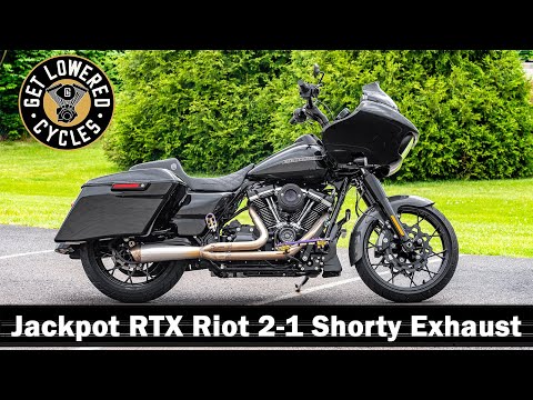 Jackpot RTX Riot 2-1 Shorty Exhaust w/ RS 468 Cam Sound Clip on 2019 Harley Road Glide