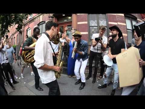 Jon Batiste And Stay Human on the streets of Williamsburg (Tue 6/9/15)